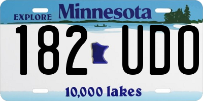 MN license plate 182UDO