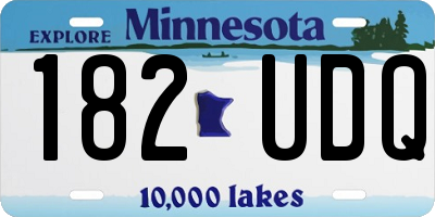 MN license plate 182UDQ