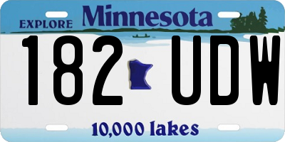 MN license plate 182UDW