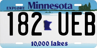 MN license plate 182UEB