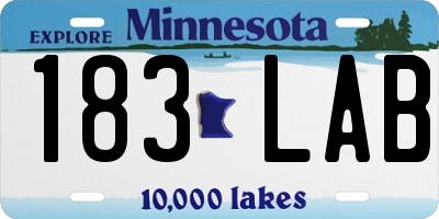 MN license plate 183LAB