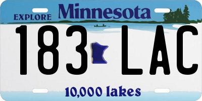 MN license plate 183LAC