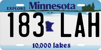 MN license plate 183LAH