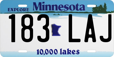 MN license plate 183LAJ