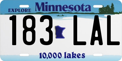 MN license plate 183LAL