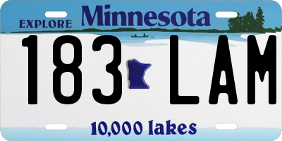 MN license plate 183LAM