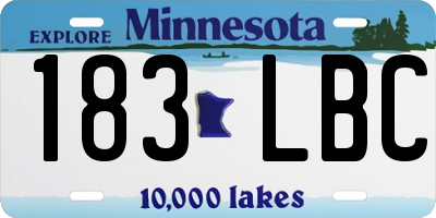 MN license plate 183LBC