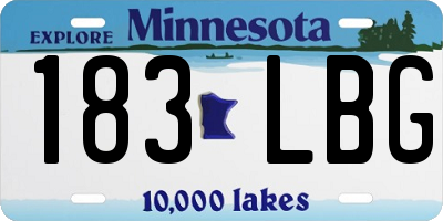 MN license plate 183LBG