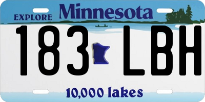 MN license plate 183LBH