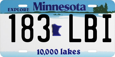 MN license plate 183LBI
