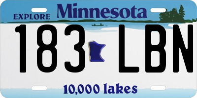 MN license plate 183LBN