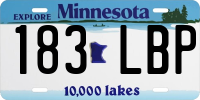 MN license plate 183LBP