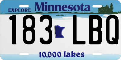 MN license plate 183LBQ