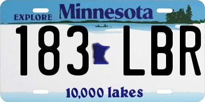 MN license plate 183LBR