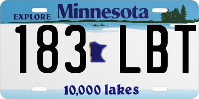 MN license plate 183LBT