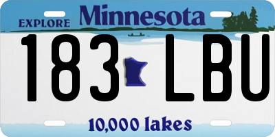 MN license plate 183LBU