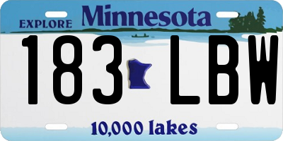 MN license plate 183LBW