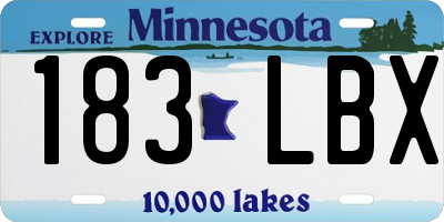 MN license plate 183LBX
