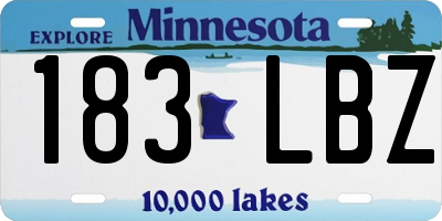 MN license plate 183LBZ