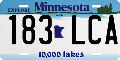 MN license plate 183LCA