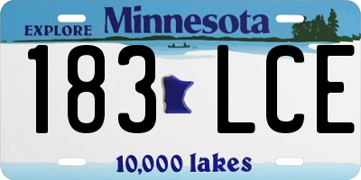 MN license plate 183LCE