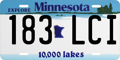 MN license plate 183LCI