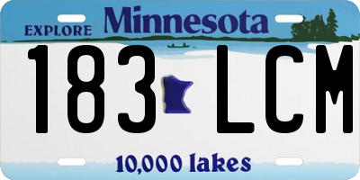 MN license plate 183LCM