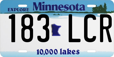 MN license plate 183LCR
