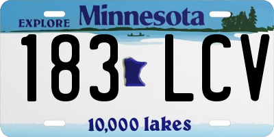 MN license plate 183LCV