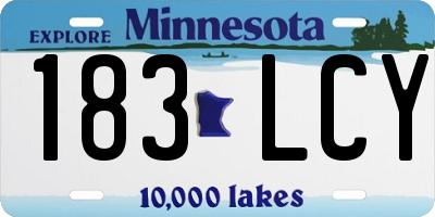 MN license plate 183LCY
