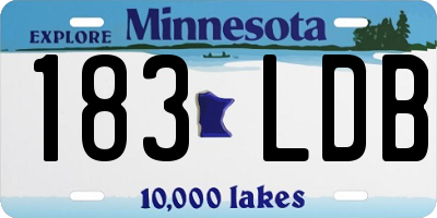MN license plate 183LDB