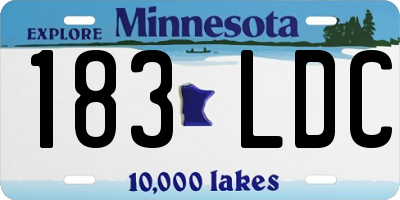 MN license plate 183LDC
