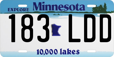 MN license plate 183LDD
