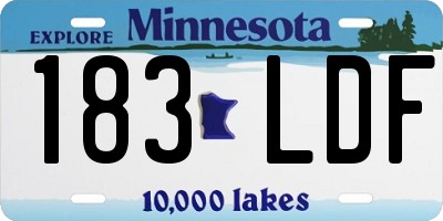 MN license plate 183LDF