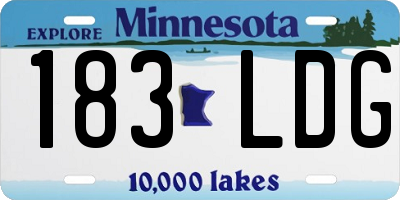 MN license plate 183LDG