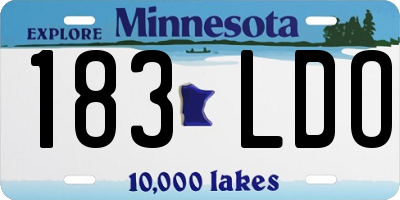 MN license plate 183LDO