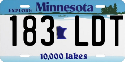MN license plate 183LDT
