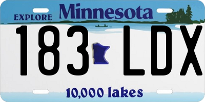MN license plate 183LDX