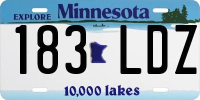 MN license plate 183LDZ