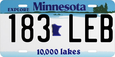 MN license plate 183LEB