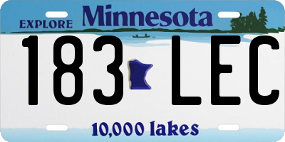 MN license plate 183LEC