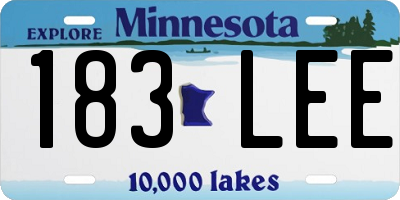 MN license plate 183LEE