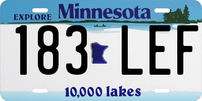 MN license plate 183LEF