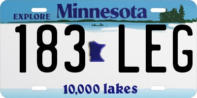 MN license plate 183LEG