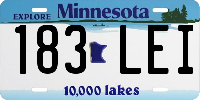 MN license plate 183LEI