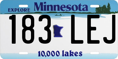 MN license plate 183LEJ