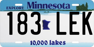 MN license plate 183LEK