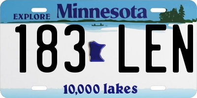 MN license plate 183LEN