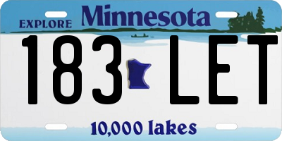 MN license plate 183LET
