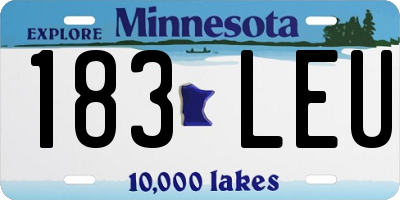 MN license plate 183LEU